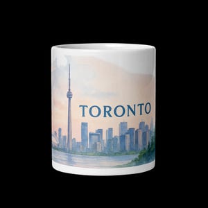 Toronto Waterfront Watercolor Mug – Skyline & Lake Ontario Reflection