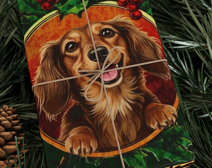 Featured listing image: High Quality Definition Christmas Wrapping Paper, Festive Gift Wrap Unique Gift Wrap for Any Occasion Gift for Dog Moms Dog Lovers Dachshund