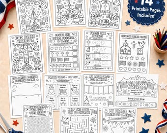Christian 4th of July Printable Activity Pack | Christian Patriotic Printable | Kids Bible Craft