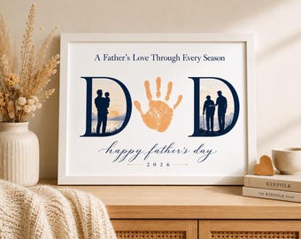 Huella de mano imprimible para el Día del Padre, Regalo de manualidades para papá, Regalo para papá, Imprimible para el Día del Padre, Descarga digital, Manualidad para el Día del Padre - Niño