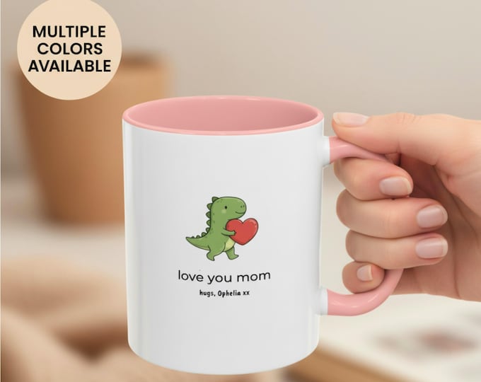Featured listing image: New mom mug, personalized dino mom mug, first time mom gift. 1st mother's day mug