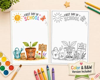 First Day of Kindergarten Handprint, First Day of School Questionnaire, Start of Kindergarten Activity, Start Beginning of Year Keepsake
