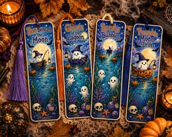 Marcapáginas para colorear de Halloween para niños / Imprimibles de Halloween / Descarga digital / Manualidades de Halloween