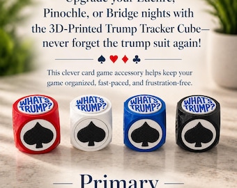 What's Trump? 3d Printed Euchre Trump Tracker Cube | Pinochle | Bridge