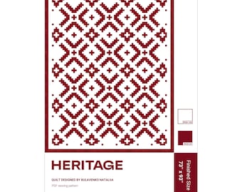 Heritage, Quilt pattern, PDF, Download, Strip Piecing, Twin, Size: 73" x 93", 5-2025