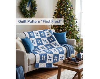Quiltpatroon PDF Geometrisch Star First Frost Gemiddelde HST-maten