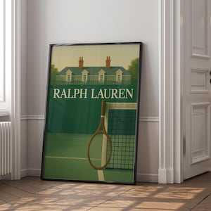 Ralph Lauren Tennis Print: Vintage Green Court Art (Digital Download