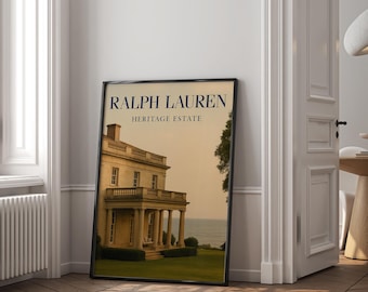 Ralph Lauren Inspired Coastal Villa Print: Elegant Architecture (Digital Download)