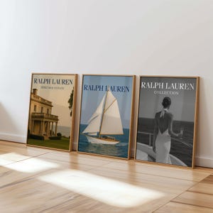 Ralph Lauren Inspired Poster Set: Heritage Estate, Sailboat, Collection (Digital Download