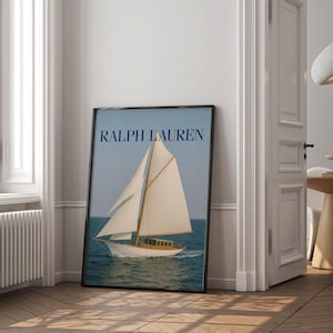 Ralph Lauren Sailboat Print: Coastal Yacht Art (Digital Download)