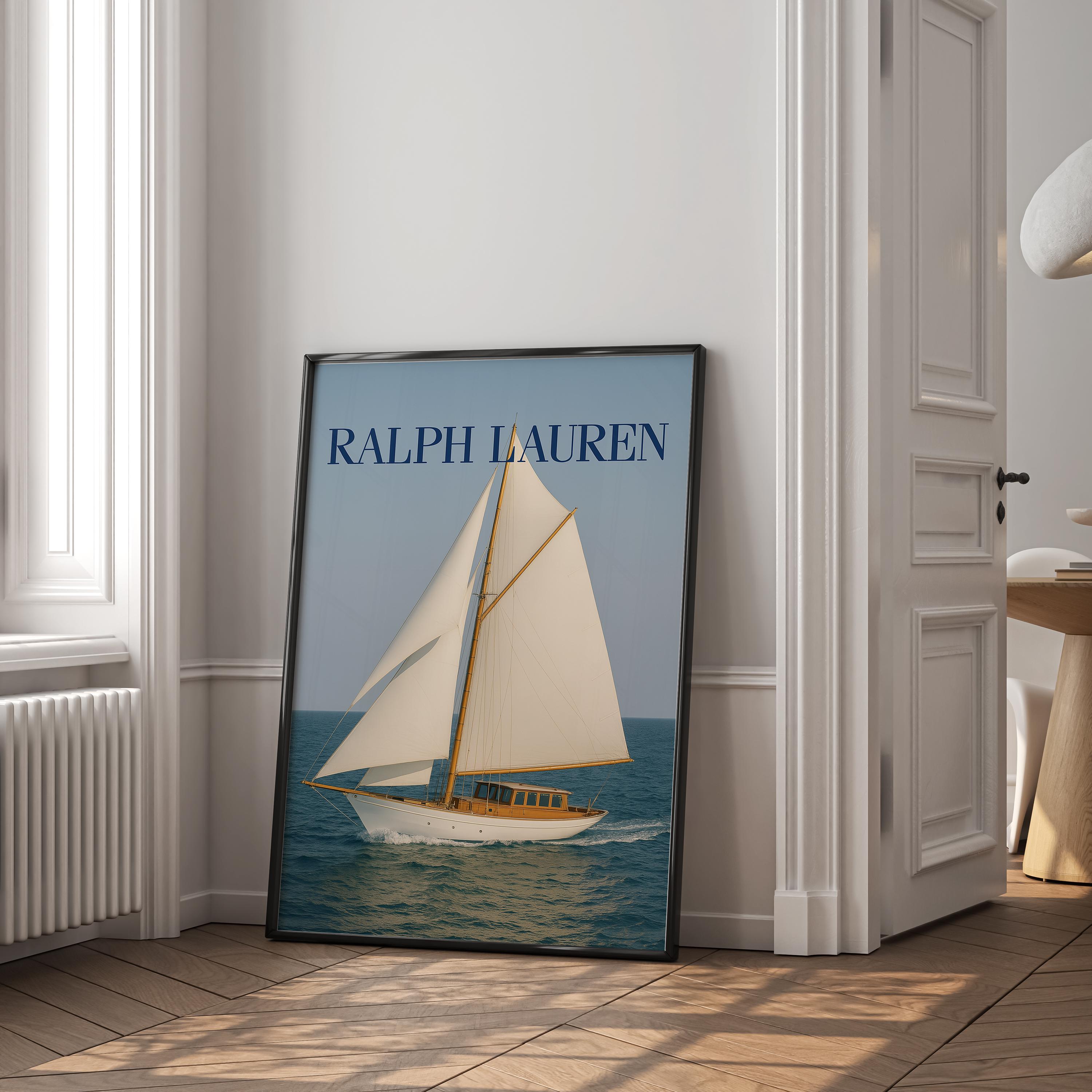 Ralph Lauren Sailboat Print: Coastal Yacht Art (digital Download 