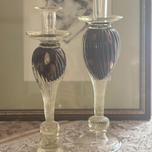 Murano art glass candlesticks