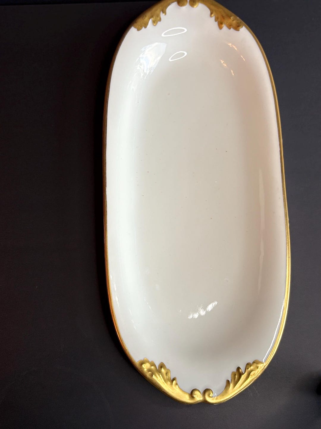 What Is Gilt Rim An Oval Limoges Porcelain Serving Dish With Ornate Gold Gilt Rim - Etsy