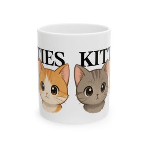 Cute Kitties Ceramic Mug - Perfect Gift for Cat Lovers, Coffee Mug, Tea Cup, Pet Lover Gift, Funny Cat Mug, Anime Kittens