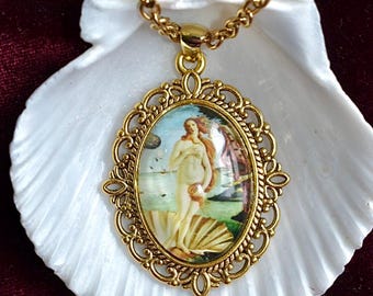 Pendentif naissance de Vénus, collier sirène sirène Renaissance, déesse de l'amour