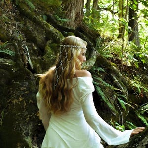 Evenstar Kettenhemd Kopfschmuck: Arwen Reif, Ren Faire Kostüm, Elfen Krone, Arwen Cosplay Bild 2