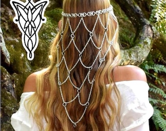 Evenstar Chainmail Headpiece: Arwen Circlet, Ren Faire Costume, Elven Crown, Arwen Cosplay
