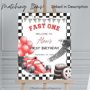 Fast One Racing Car First Birthday Invitation, Race on Over Invite, Fast One Birthday, Race Car Invite, Editable Boys First Bday Invite image 8