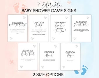 Printable Baby Shower Game Bundle, Minimalistic Baby Shower Games, Baby Shower Game Pack, Simple Baby Shower Game, Baby Shower Signs Bundle