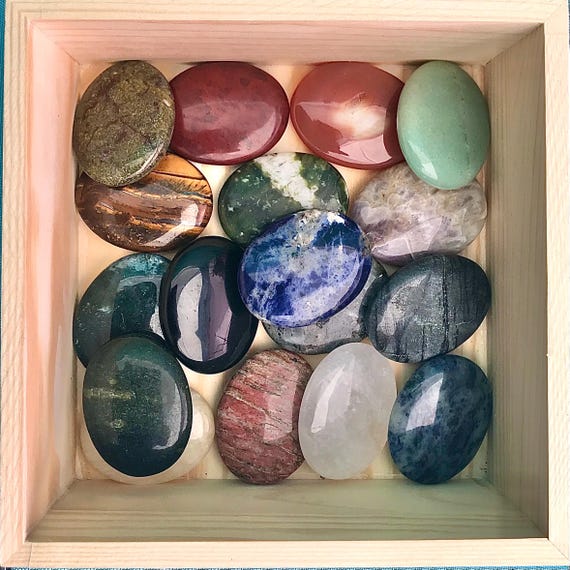 Polished Pocket Crystal Palm Stones, Multiple Different Varieties Available
