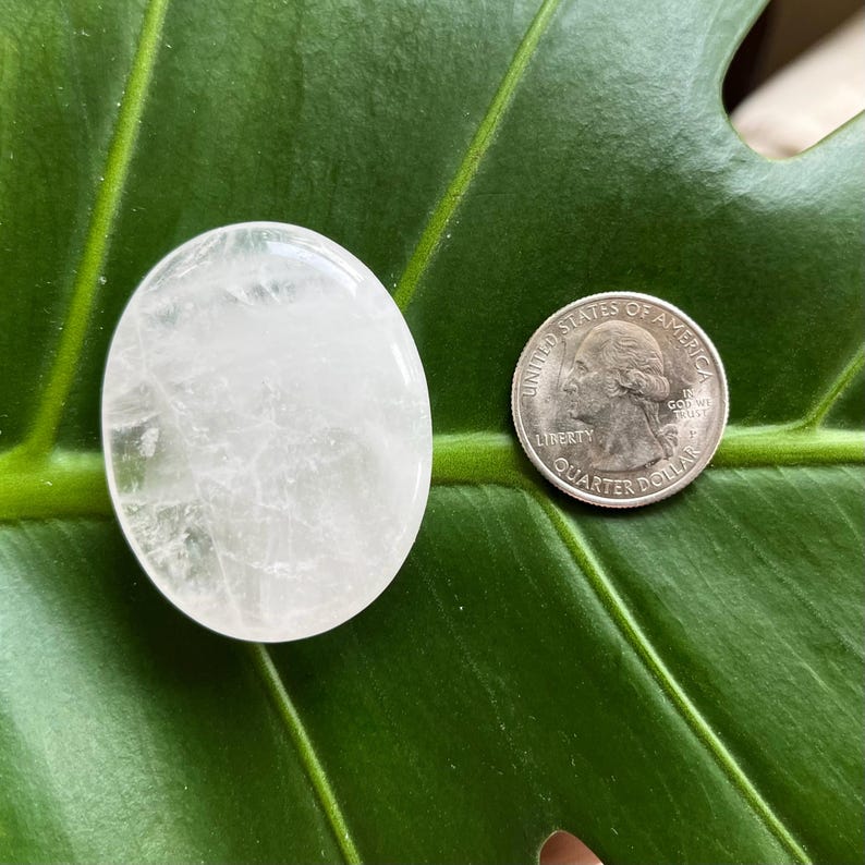 Polished Pocket Crystal Palm Stones, Multiple Different Varieties Available Clear Quartz