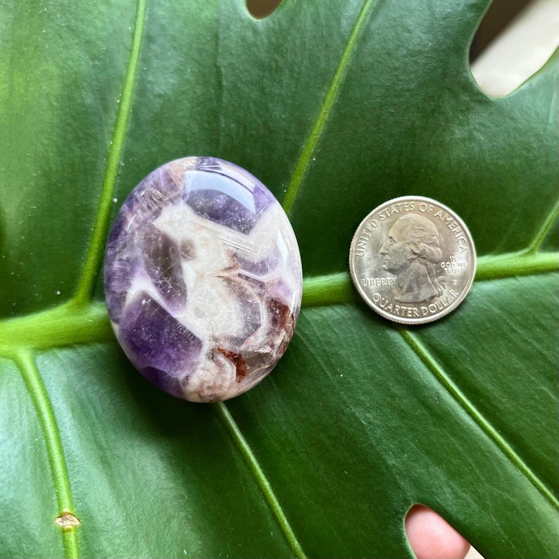 Polished Pocket Crystal Palm Stones, Multiple Different Varieties Available Amethyst