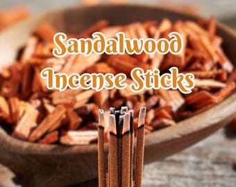 Sandalwood Incense Sticks, Natural and Handmade, Nontoxic and Charcoal Free, Bulk Discounts Available