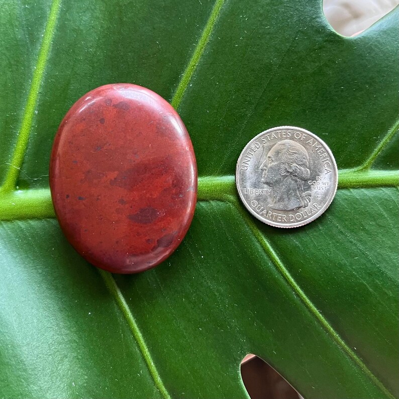 Polished Pocket Crystal Palm Stones, Multiple Different Varieties Available Red Jasper