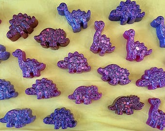Bulk Tiny Dinosaur Figurines in Valentines Colors for Group or Classroom Gifting