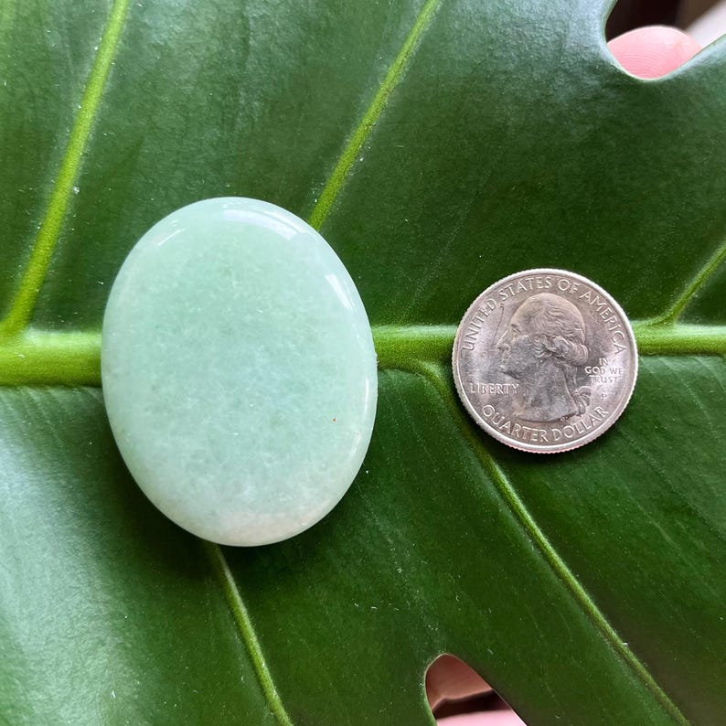 Polished Pocket Crystal Palm Stones, Multiple Different Varieties Available Green Aventurine
