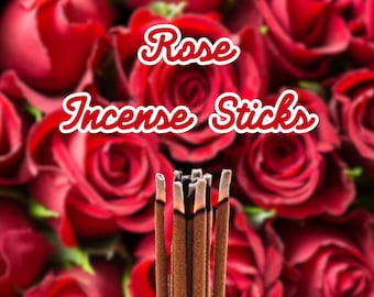 Rose Incense Sticks, Natural and Handmade, Nontoxic and Charcoal Free, Bulk Discounts, Valentines Gift