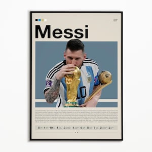 Lionel Messi Poster, Argentina Soccer Print, Sports Poster, Soccer Gifts, Football Poster, Sports Bedroom Posters, Soccer Wall Art