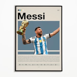 Lionel Messi Poster, Argentina Soccer Print, Sports Poster, Soccer Gifts, Football Poster, Sports Bedroom Posters, Soccer Wall Art