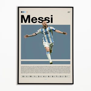 Lionel Messi Poster, Argentina Soccer Print, Sports Poster, Soccer Gifts, Football Poster, Sports Bedroom Posters, Soccer Wall Art