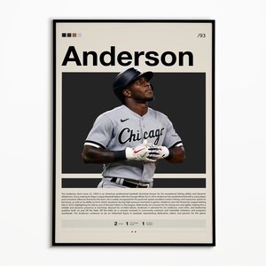 Tim Anderson Poster, Chicago White Sox, Baseball Drucke, Sport Poster, Geschenk für Baseballspieler, Baseball Wandkunst, Sport Schlafzimmer Poster