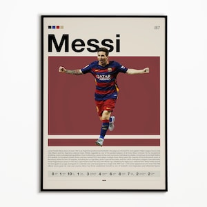 Lionel Messi Poster, Barcelona Football Poster, Sports Poster, Soccer Gifts, Football Poster, Sports Bedroom Posters, Soccer Wall Art