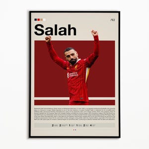 Mohamad Salah Poster, Egyptian Footballer Print, Sports Poster, Soccer Gifts, Football Poster, Sports Bedroom Posters, Soccer Wall Art