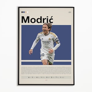 Luka Modrić Poster, Real Madrid Poster, Soccer Gifts, Sports Poster, Football Player Poster, Soccer Wall Art, Sports Bedroom Posters