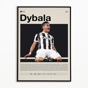 Paulo Dybala Poster, Juventus Poster, Sports Poster, Soccer Gifts, Football Poster, Sports Bedroom Posters, Soccer Wall Art