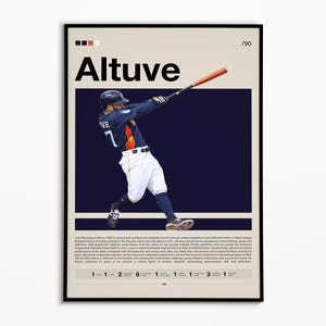 Jose Altuve Poster, Houston Astros Print, Baseball Prints, Sports Poster, Baseball Player Gift, Baseball Wall Art, Sports Bedroom Posters