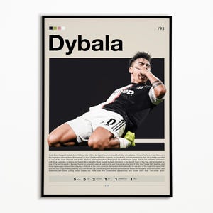 Paulo Dybala Poster, Juventus Poster, Sports Poster, Soccer Gifts, Football Poster, Sports Bedroom Posters, Soccer Wall Art