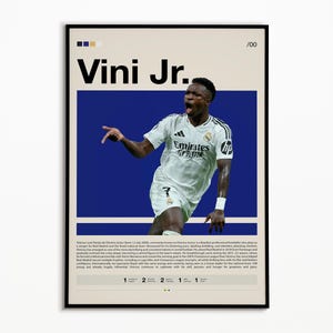 Vinicius Junior Poster, Real Madrid Poster, Sports Poster, Football Player Poster, Soccer Gifts, Soccer Wall Art, Sports Bedroom Posters