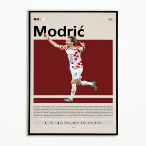 Luka Modrić Poster, Croatia Footballer Poster, Soccer Gifts, Sports Poster, Football Player Poster, Soccer Wall Art, Sports Bedroom Posters