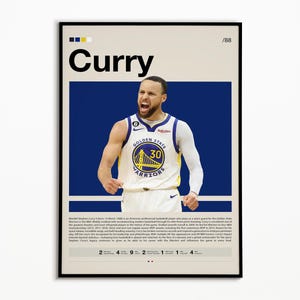 Steph Curry Poster, Golden State Warriors, NBA Poster, Sports Poster, Mid Century Modern, NBA Fans, Basketball Gift, Sports Bedroom Posters