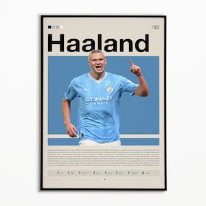 Erling Haaland Poster, Manchester City Poster, Sports Poster, Soccer Gifts, Football Poster, Sports Bedroom Posters, Soccer Wall Art