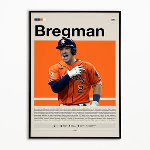 Alex Bregman Poster, Houston Astros Poster, Baseball Prints, Sports Poster, Baseball Player Gift, Baseball Wall Art, Sports Bedroom Posters
