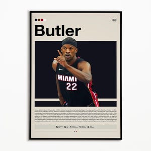 Jimmy Butler Poster, Miami Heat Print, NBA Poster, Sports Poster, Mid Century Modern, NBA Fans, Basketball Gift, Sports Bedroom Posters