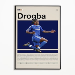 Didier Drogba Poster, Chelsea Poster, Sports Poster, Soccer Gifts, Football Poster, Sports Bedroom Posters, Soccer Wall Art