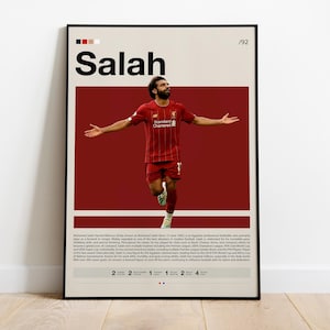 Mohamad Salah Poster, Egyptian Footballer Print, Sports Poster, Soccer Gifts, Football Poster, Sports Bedroom Posters, Soccer Wall Art