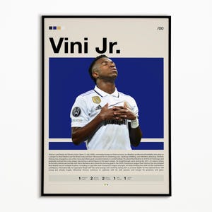 Vinicius Junior Poster, Real Madrid Poster, Sports Poster, Football Player Poster, Soccer Gifts, Soccer Wall Art, Sports Bedroom Posters